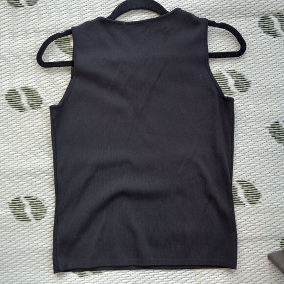 Dolce Cabo  Black Knit V neck Top  with SexyTwisted Cord Detail - Picture 4 of 9